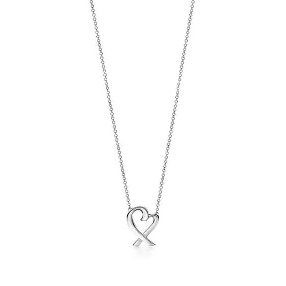 Tiffany & Co. Paloma Picasso Loving Heart Necklace Sterling Silver 16” Chain - Picture 3 of 15